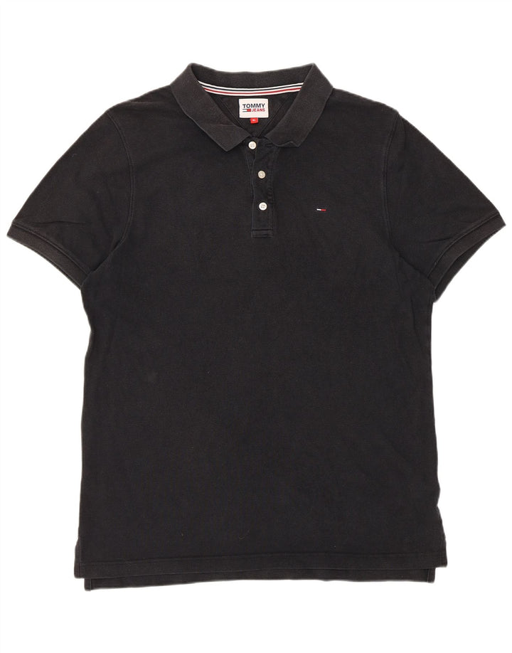 Tommy Hilfiger Mens Polo Shirt XL Black Cotton