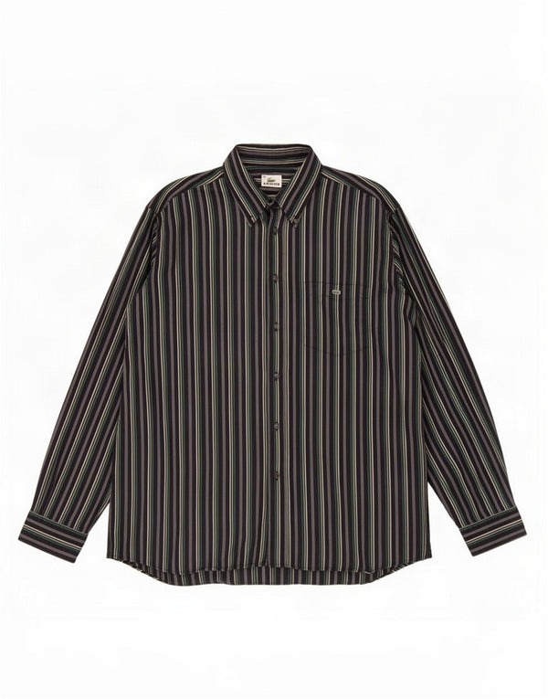 Lacoste Mens Shirt Size 43 Large Black Striped