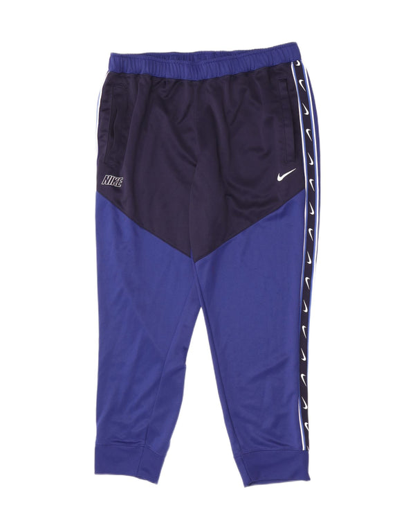 Nike Mens Graphic Tracksuit Trousers Joggers 2XL Blue Colourblock Polyester