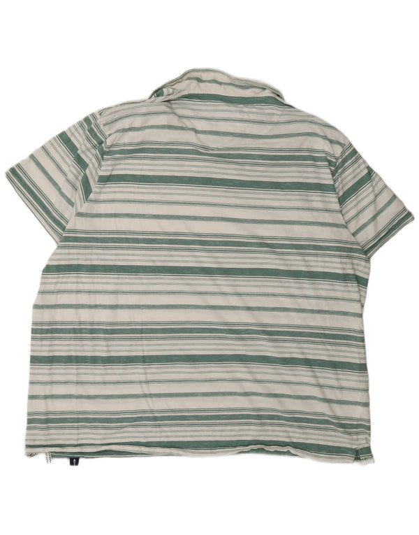 Weird Fish Mens Polo Shirt 4XL Green Striped Cotton