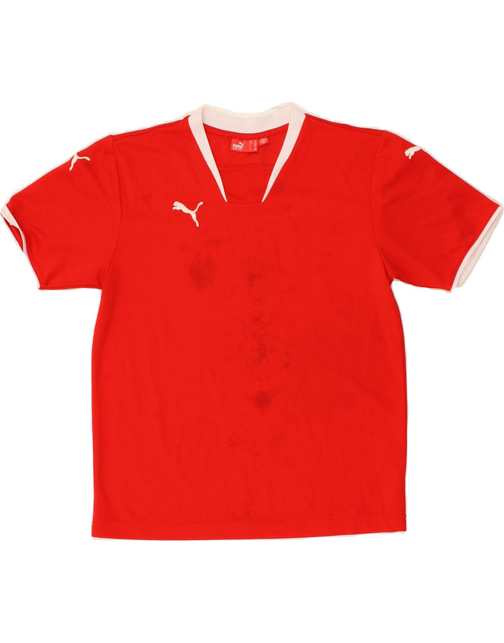 PUMA Boys T-Shirt Top 11-12 Years Large Red Polyester Vintage Puma and Second-Hand Puma from Messina Hembry 