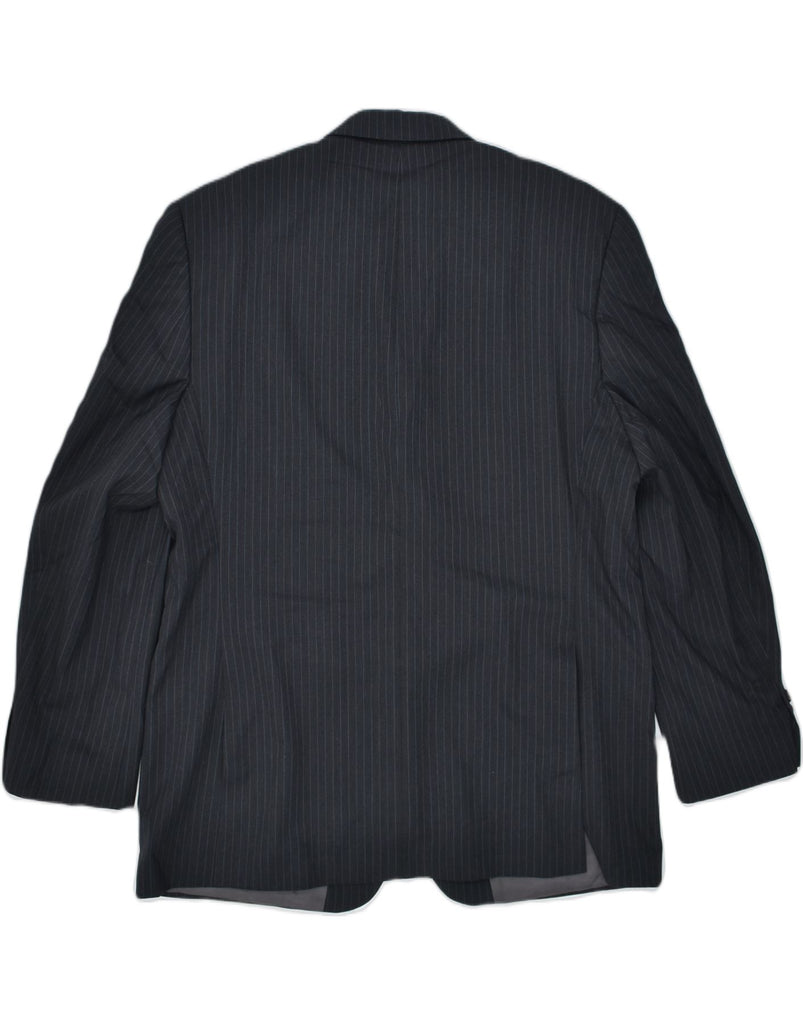 CHAPS Mens 3 Button Blazer Jacket UK 44 2XL Navy Blue Pinstripe Wool | Vintage | Thrift | Second-Hand | Used Clothing | Messina Hembry 