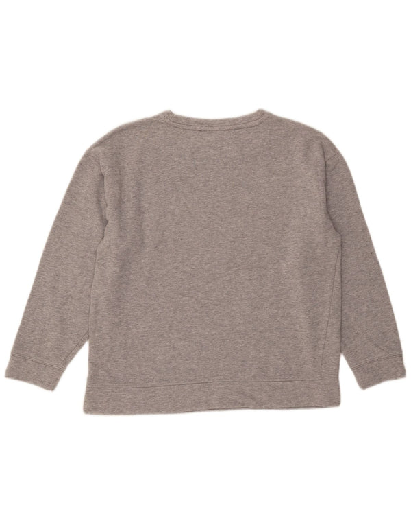 Tommy Hilfiger Womens Graphic Sweatshirt Jumper UK 14 Medium Grey Flecked