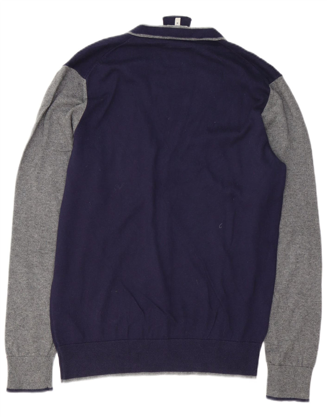 ARMANI JEANS Mens Cardigan Sweater Medium Navy Blue Colourblock Cotton