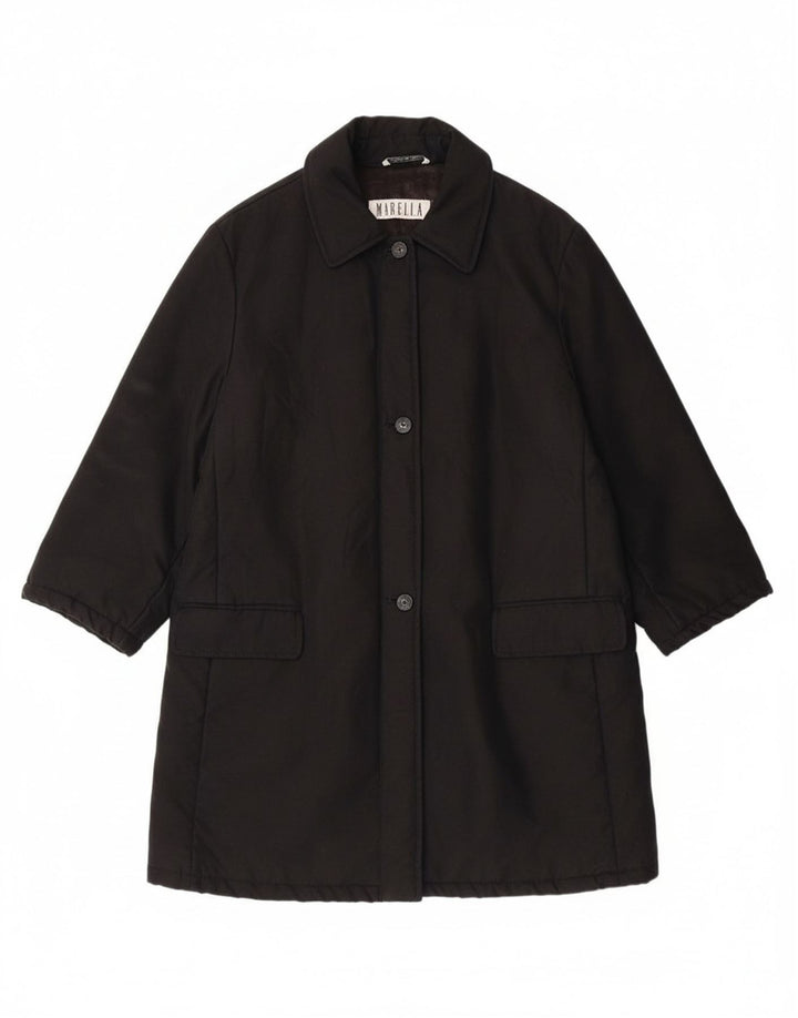 MARELLA Womens Windbreaker Coat UK 16 Large Black Polyester