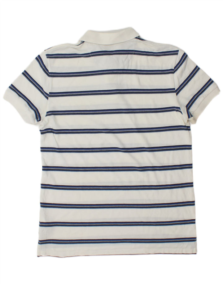 Gap Mens Polo Shirt Large White Striped Cotton