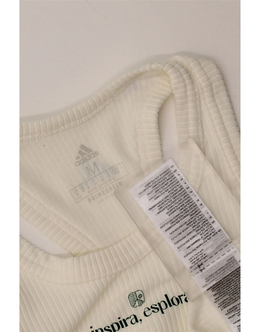 ADIDAS Womens Aeroready Crop Vest Top UK 12/14 Medium White Polyamide