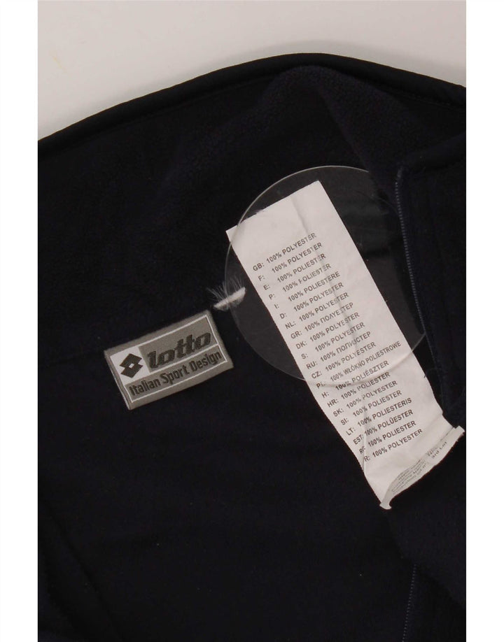 Lotto Mens Zip Neck Fleece Jumper Small Navy Blue Polyester