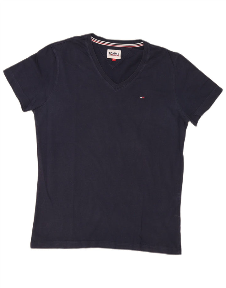 Tommy Hilfiger Mens T-Shirt Top Medium Navy Blue Cotton