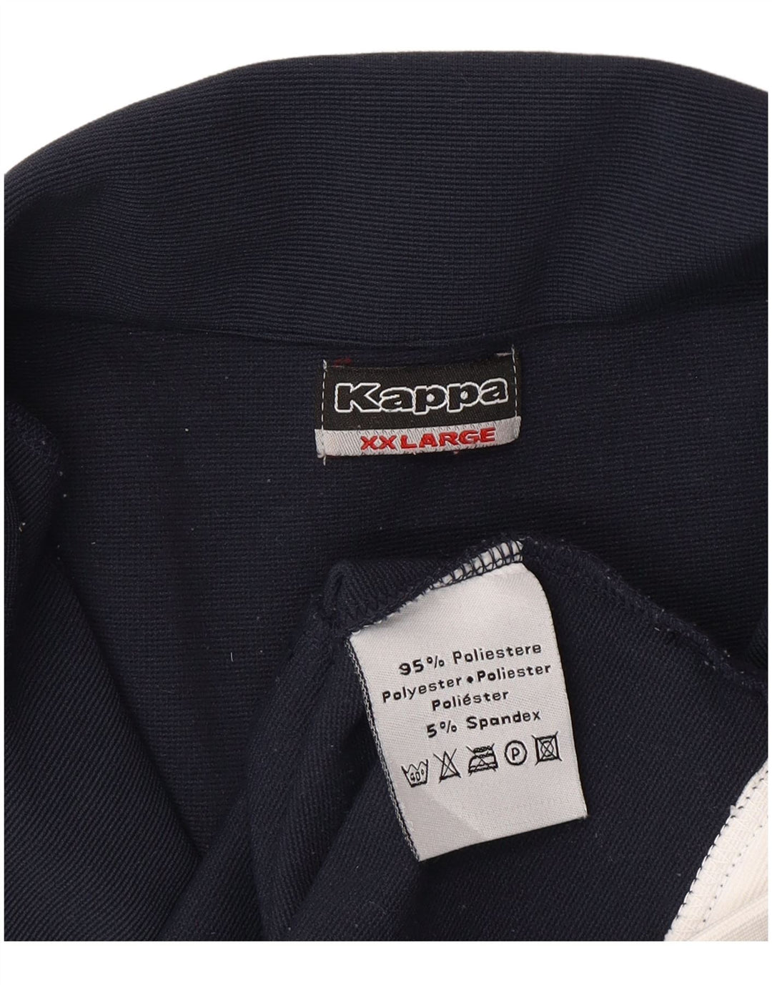 Kappa Womens Tracksuit Top Jacket UK 20 2XL Navy Blue Colourblock Polyester