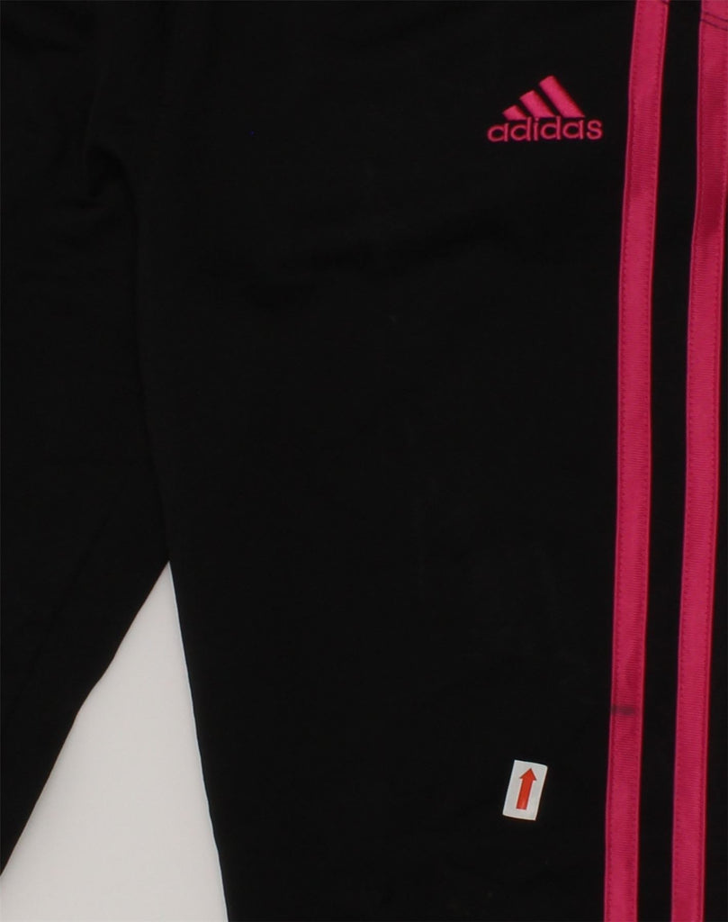 ADIDAS Girls Tracksuit Trousers 7-8 Years Small Black Polyester | Vintage Adidas | Thrift | Second-Hand Adidas | Used Clothing | Messina Hembry 