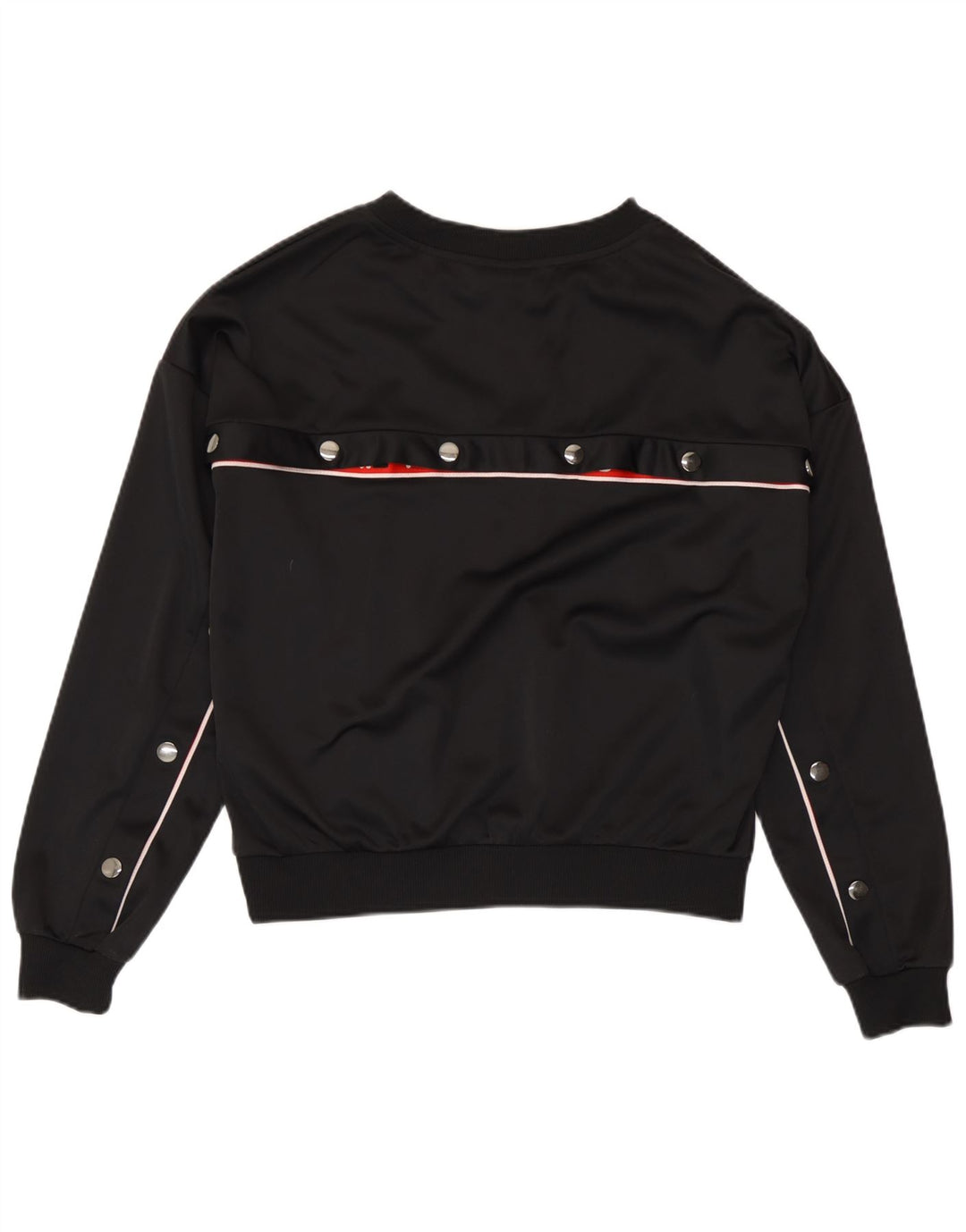 Fila Womens Graphic Sweatshirt Jumper UK 14 Medium Black Polyester