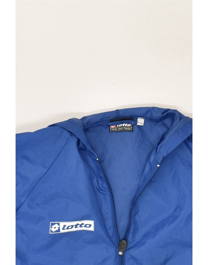 LOTTO Boys Hooded Rain Jacket 13-14 Years 2XL Blue Nylon | Vintage Lotto | Thrift | Second-Hand Lotto | Used Clothing | Messina Hembry 