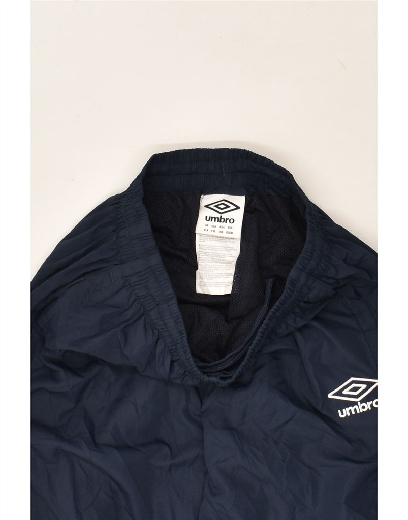 UMBRO Boys Tracksuit Trousers 12-13 Years XL Navy Blue Colourblock | Vintage Umbro | Thrift | Second-Hand Umbro | Used Clothing | Messina Hembry 