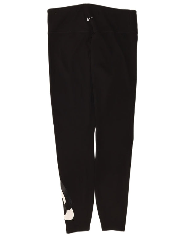 Nike Womens Dri Fit Graphic Leggings UK 16 Large  Black Polyester
