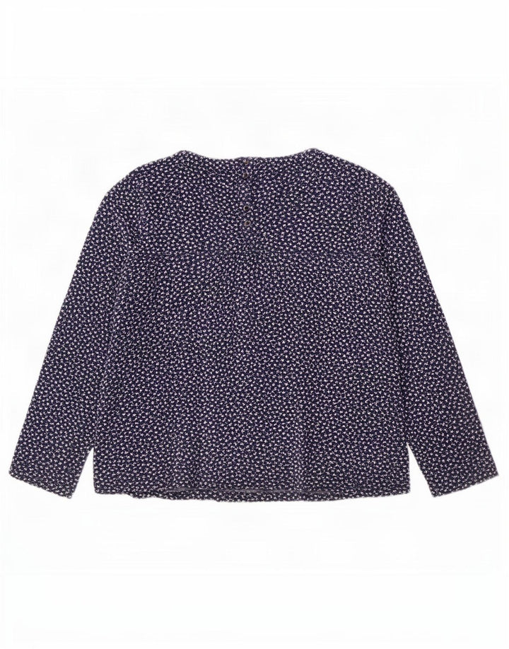 Fat Face Womens Abstract Pattern Top Long Sleeve UK 16 Large Navy Blue
