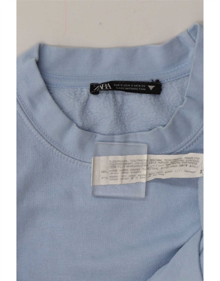 Zara Womens Sweatshirt Jumper UK 10 Small Blue Polyester