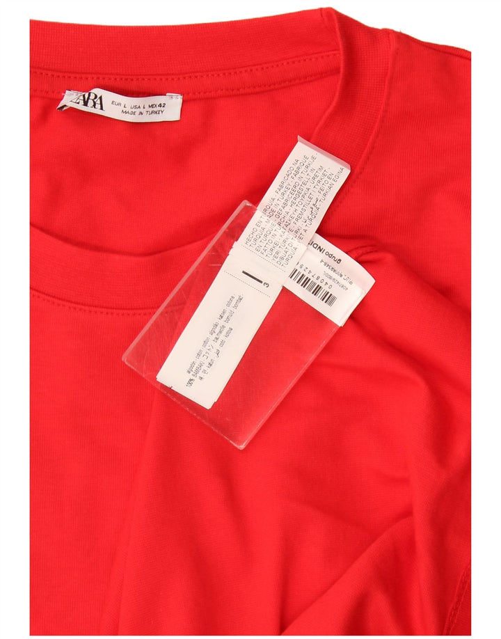 Zara Mens T-Shirt Top Large Red Cotton