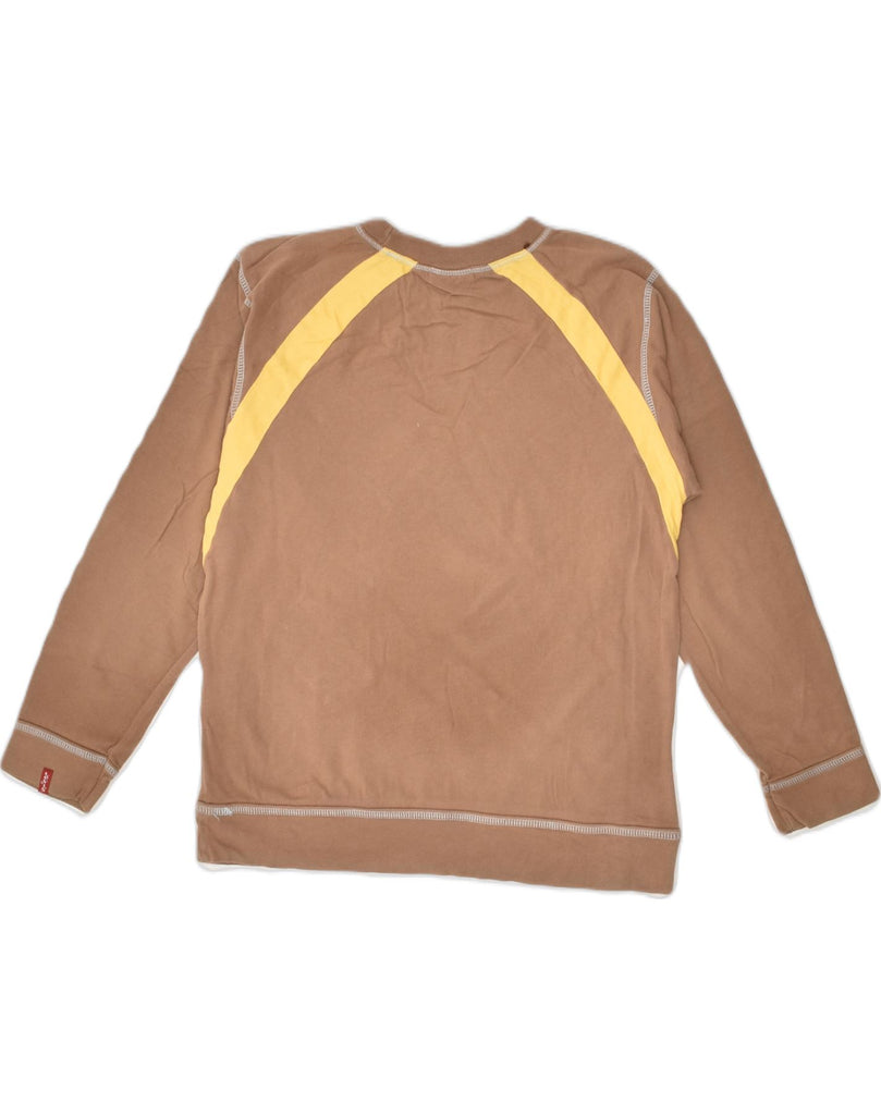 LEVI'S Boys Graphic Sweatshirt Jumper 9-10 Years Brown Striped Cotton | Vintage Levi's | Thrift | Second-Hand Levi's | Used Clothing | Messina Hembry 