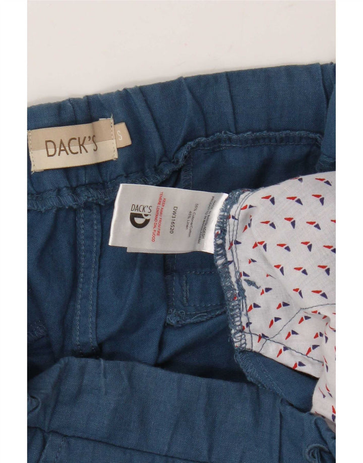 Dack's Mens Straight Chino Trousers Small W32 L25 Blue Cotton