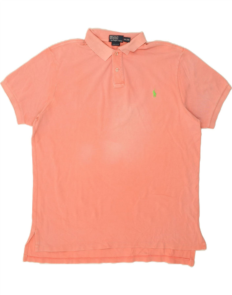 POLO RALPH LAUREN Mens Custom Fit Polo Shirt 2XL Pink Cotton Vintage Polo Ralph Lauren and Second-Hand Polo Ralph Lauren from Messina Hembry 