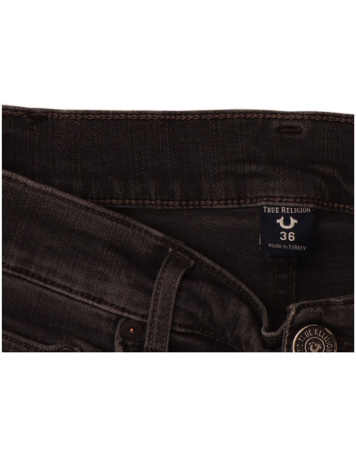 True Religion Mens Distressed Slim Jeans W36 L34 Grey Cotton