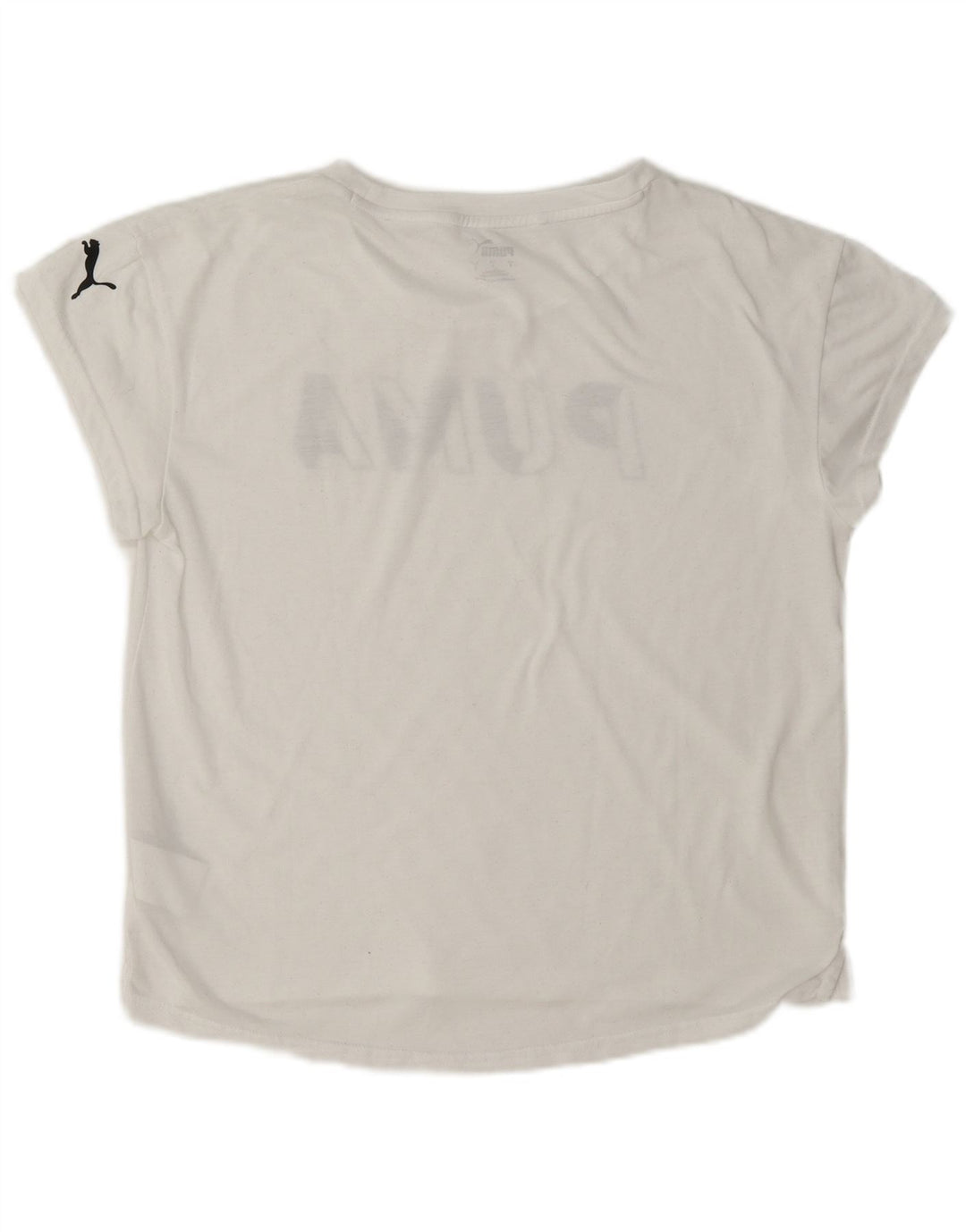 Puma Womens Graphic T-Shirt Top UK 10 Small White Polyester