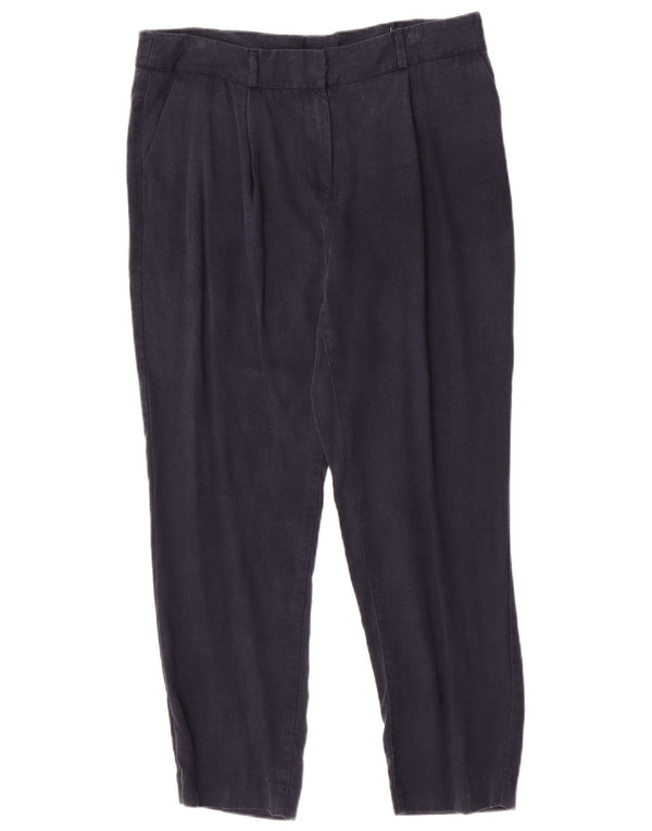 Marks & Spencer Womens Pegged Chino Trousers UK 14 Large W32 L27 Navy Blue
