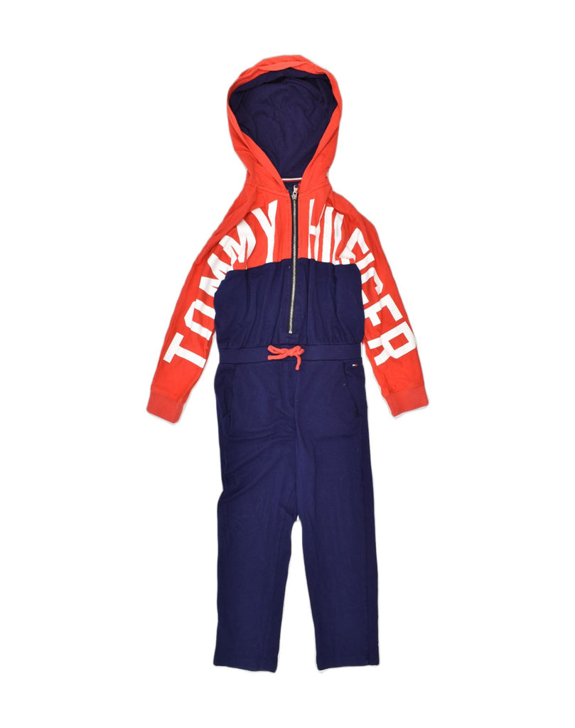 TOMMY HILFIGER Boys Graphic Hooded Jumpsuit 3-4 Years Navy Blue | Vintage Tommy Hilfiger | Thrift | Second-Hand Tommy Hilfiger | Used Clothing | Messina Hembry 