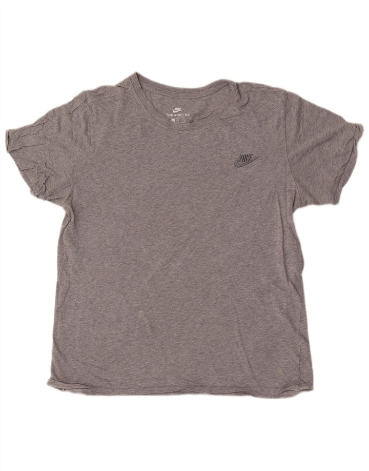 Nike Mens Athletic Cut T-Shirt Top Medium Grey Flecked Cotton