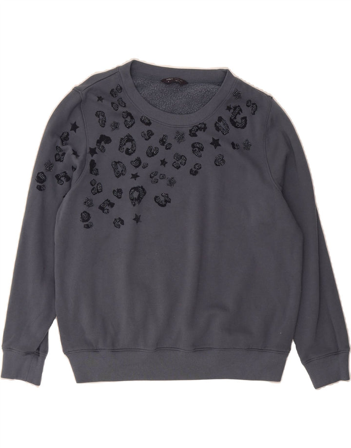 MARKS & SPENCER Womens Sweatshirt Jumper UK 18 XL  Grey Cotton Vintage Marks & Spencer and Second-Hand Marks & Spencer from Messina Hembry 