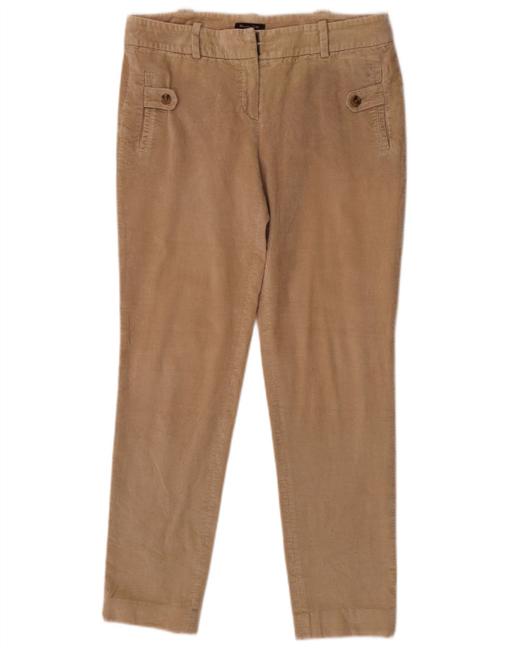 Massimo Dutti Womens Slim Corduroy Trousers EU 40 Medium W30 L27 Beige