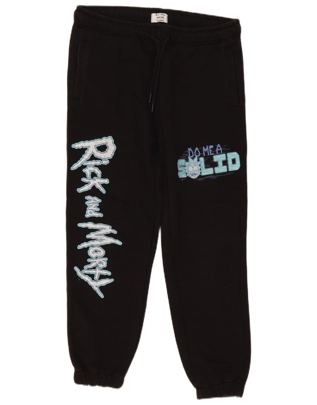 Pull & Bear Mens Rick and Morty Tracksuit Trousers Joggers Medium Black