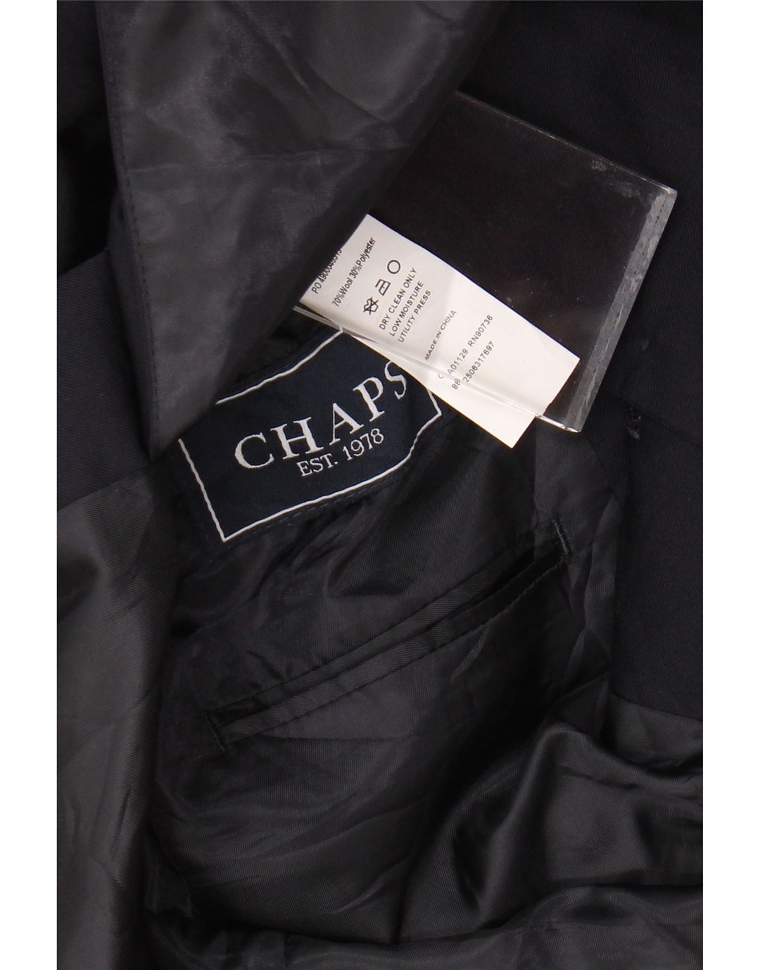 Chaps Mens Longline 2 Button Blazer Jacket UK 38 Medium Navy Blue Wool