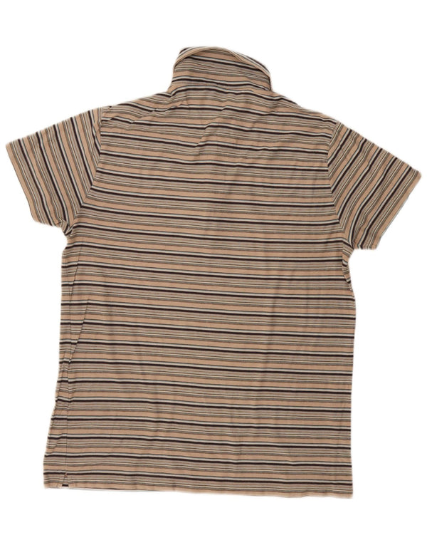 Marlboro Classics Mens Polo Shirt Large Beige Striped