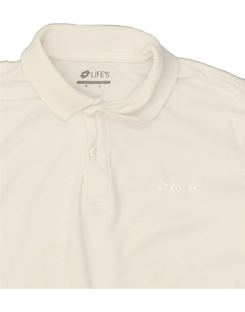 LOTTO Mens Polo Shirt Small White | Vintage Lotto | Thrift | Second-Hand Lotto | Used Clothing | Messina Hembry 