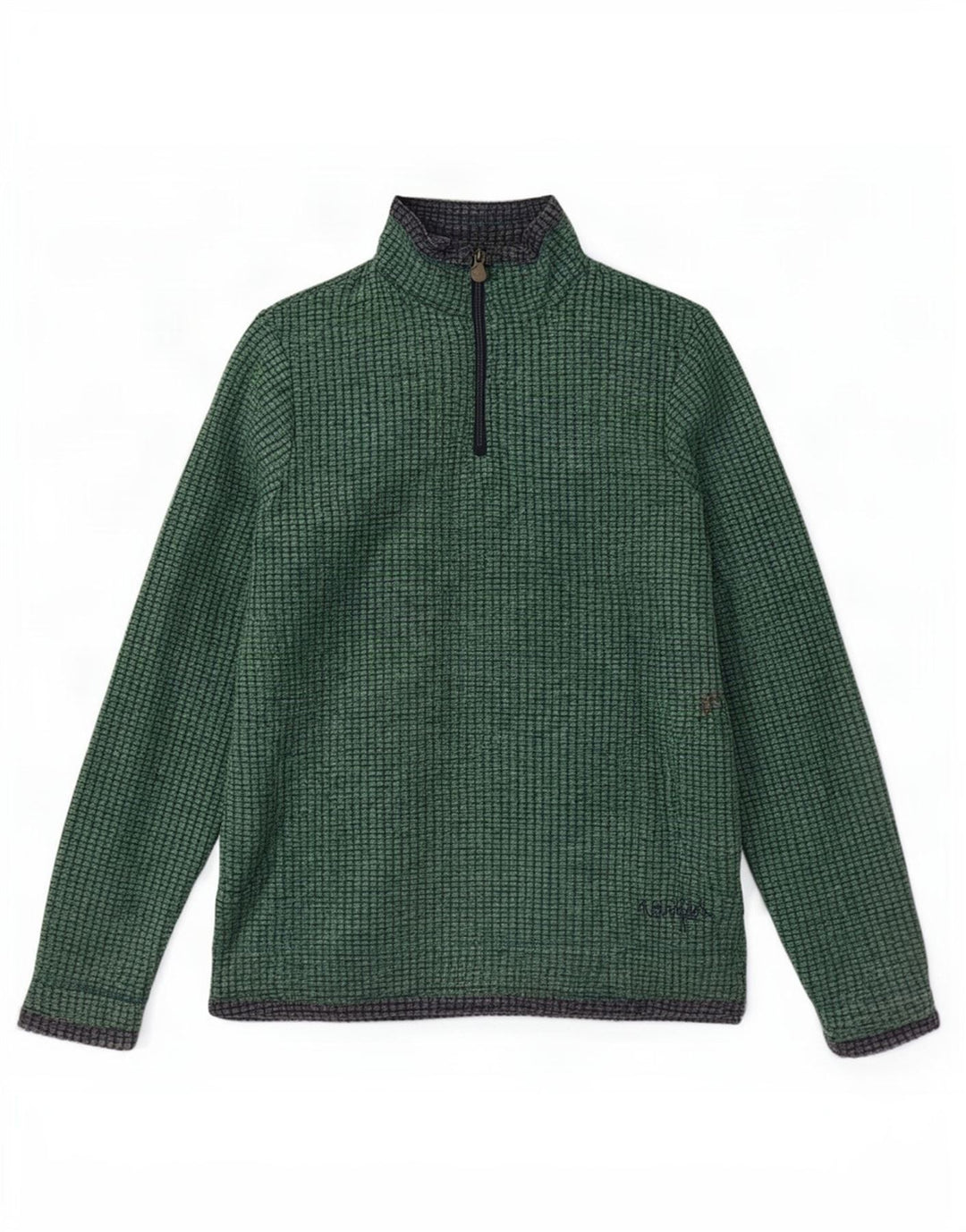 Weird Fish Womens Zip Neck Fleece Jumper UK 14 Large Green Polyester