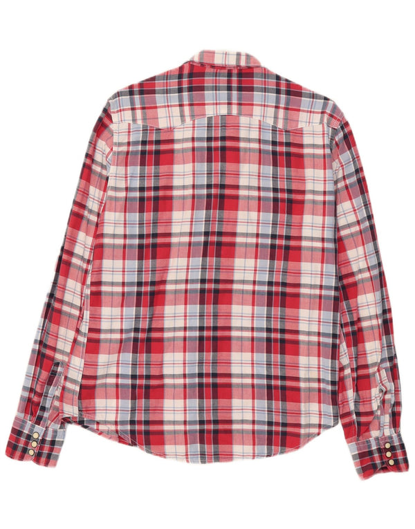 Levi's Womens Shirt UK 14 Medium Red Check Cotton