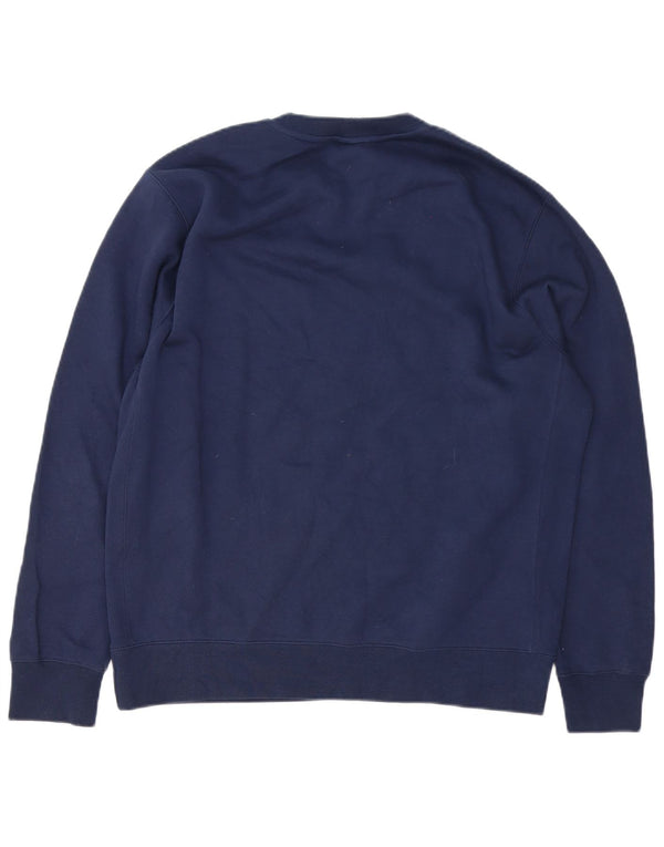 Nike Mens Graphic Sweatshirt Jumper Large Navy Blue Cotton Sports