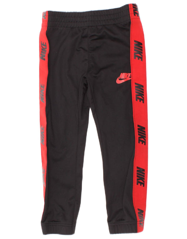 Nike Boys Graphic Tracksuit Trousers Joggers 4-5 Years Black Colourblock