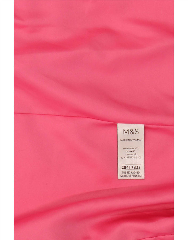 Marks & Spencer Womens 3/4 Sleeve Open Blazer Jacket UK 12 Medium Pink