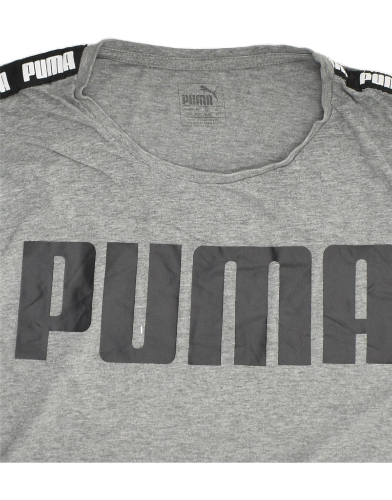 PUMA Mens Graphic T-Shirt Top Medium Grey Cotton | Vintage Puma | Thrift | Second-Hand Puma | Used Clothing | Messina Hembry 