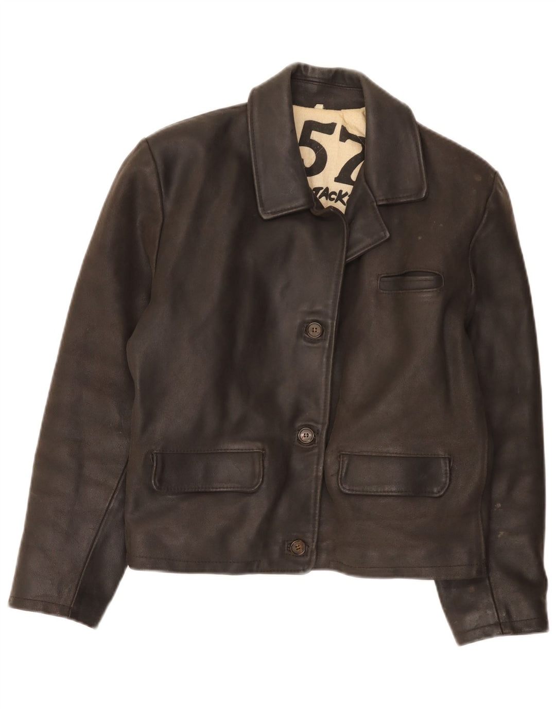 Legendary Jacket 1957 Womens Leather Jacket UK 16 Large Brown