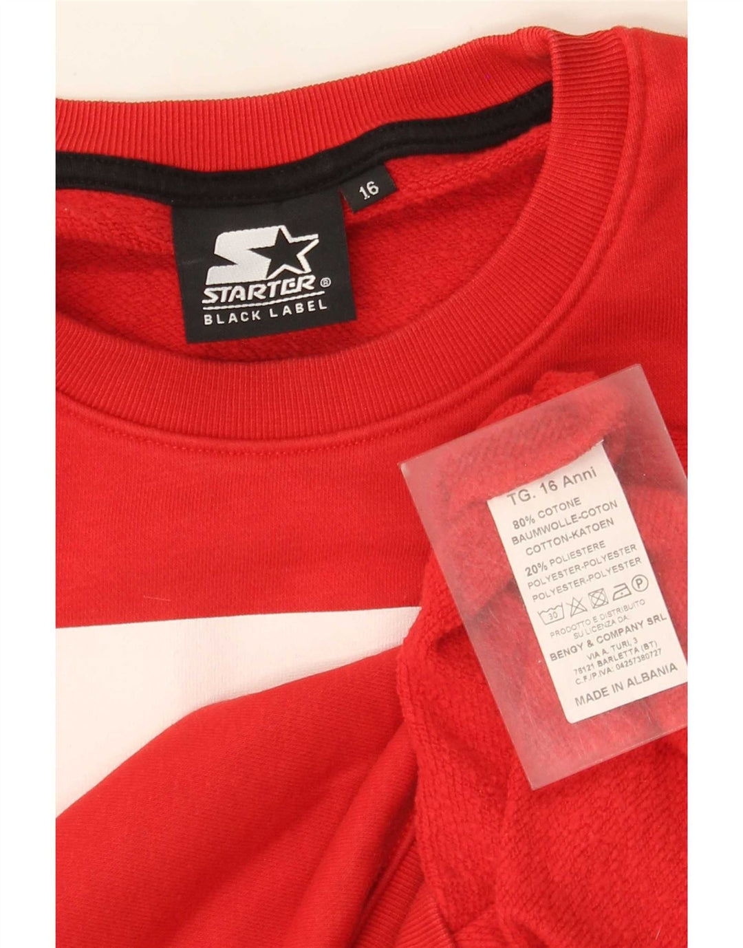 Starter Boys Graphic Sweatshirt Jumper 15-16 Years Red Cotton