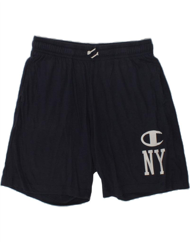 CHAMPION Boys Sport Shorts 11-12 Years Large  Navy Blue Cotton | Vintage Champion | Thrift | Second-Hand Champion | Used Clothing | Messina Hembry 