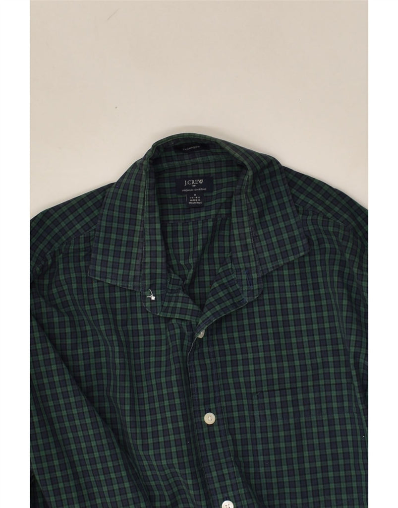 J. CREW Mens Thompson Shirt Size 15 1/2 Medium Green Check Cotton | Vintage J. Crew | Thrift | Second-Hand J. Crew | Used Clothing | Messina Hembry 