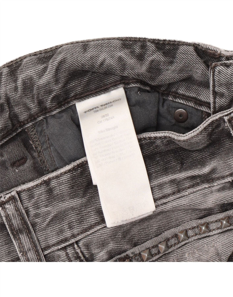 TOM TAILOR Womens Distressed Slim Straight Jeans W28 L32 Grey Cotton Vintage Tom Tailor and Second-Hand Tom Tailor from Messina Hembry 