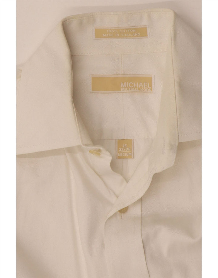 Michael Kors Mens Shirt Size 15 Medium White Cotton