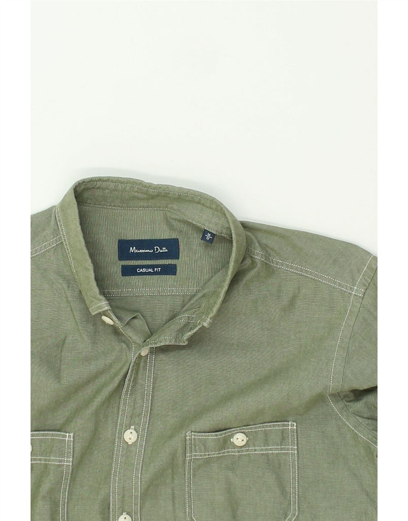 MASSIMO DUTTI Mens Casual Fit Shirt Medium Green | Vintage Massimo Dutti | Thrift | Second-Hand Massimo Dutti | Used Clothing | Messina Hembry 