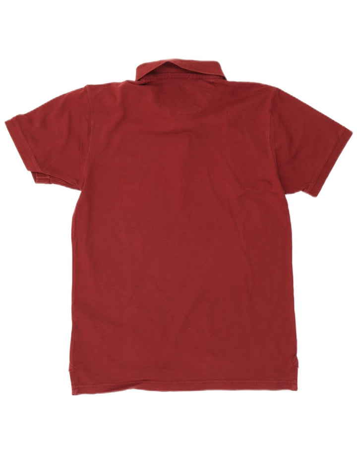 JACK WILLS Mens Slim Fit Polo Shirt Medium Maroon Cotton